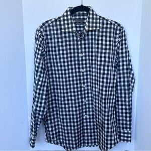 Calibrate Slim Fit Men’s Black Check Long Sleeve Button Down Size Small